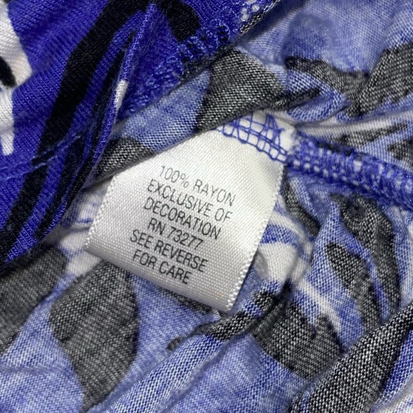 Apt. 9 Purple and Black Floral Graphic Short Sleeve Crew Neck Tee - Picture 6 of 6